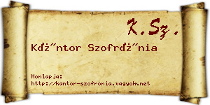 Kántor Szofrónia névjegykártya